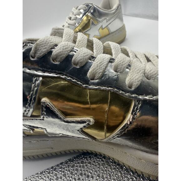 Size 8.5 Bapesta X Nigo Silver And Gold Bape Very Rare main image 10